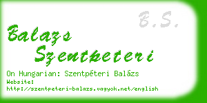 balazs szentpeteri business card