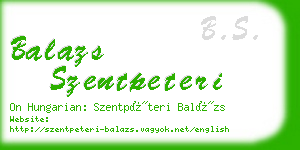 balazs szentpeteri business card